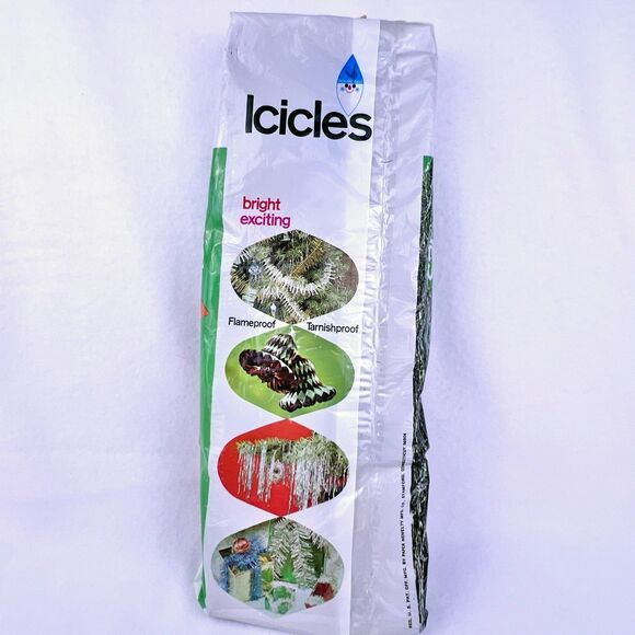 VTG Christmas Tree Silver Tinsel 1100 Icicles Doubl-Glo 18" Long New Open Wrap - Picture 2 of 13